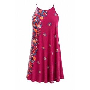 Free People Intimately Halter Sun Dress Floral Colorblock Magenta Size S Boho